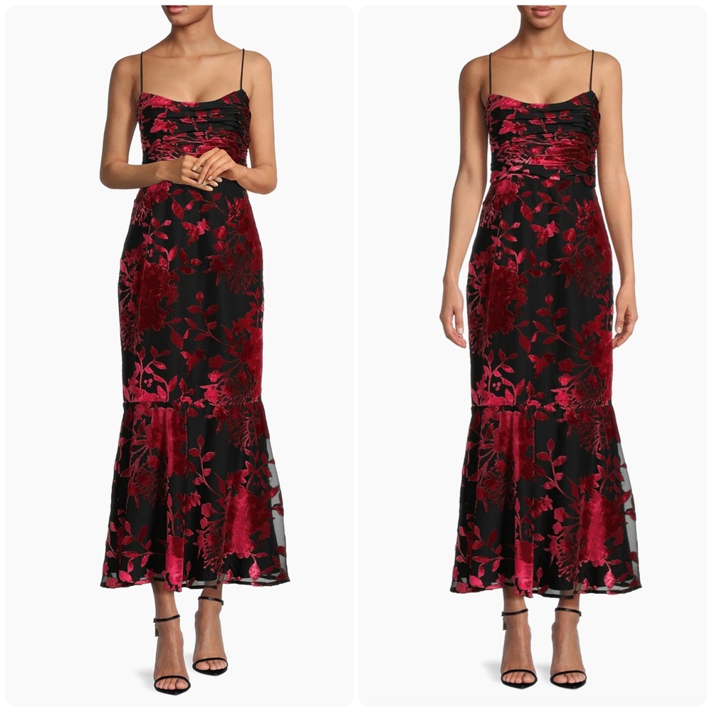 Hutch Tylia Floral Velvet Midi Dress size 14 - Picture 2 of 10